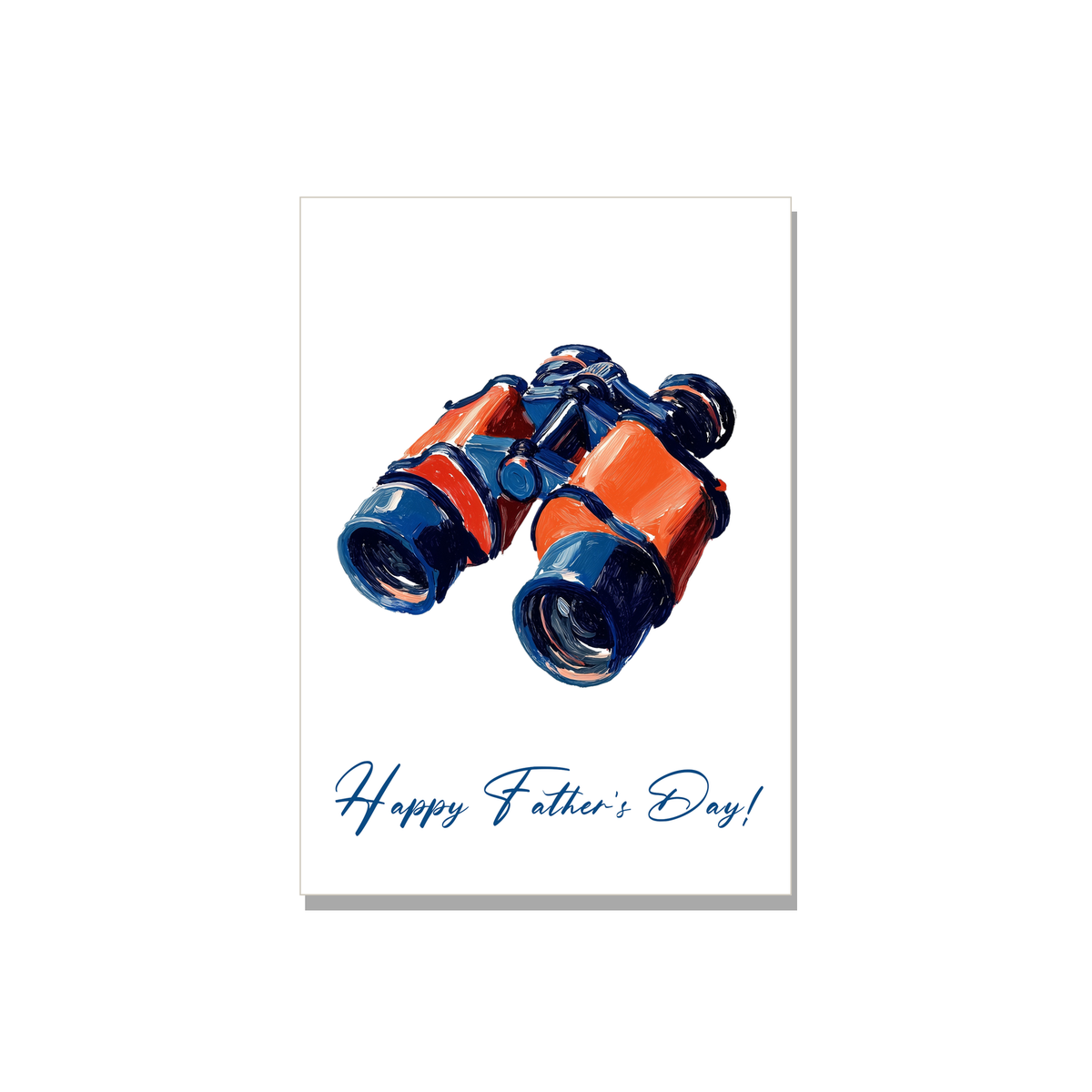 Binoculars Father's Day Card in Gouache