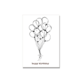 Balloons Birthday Card in Ink Line Art
