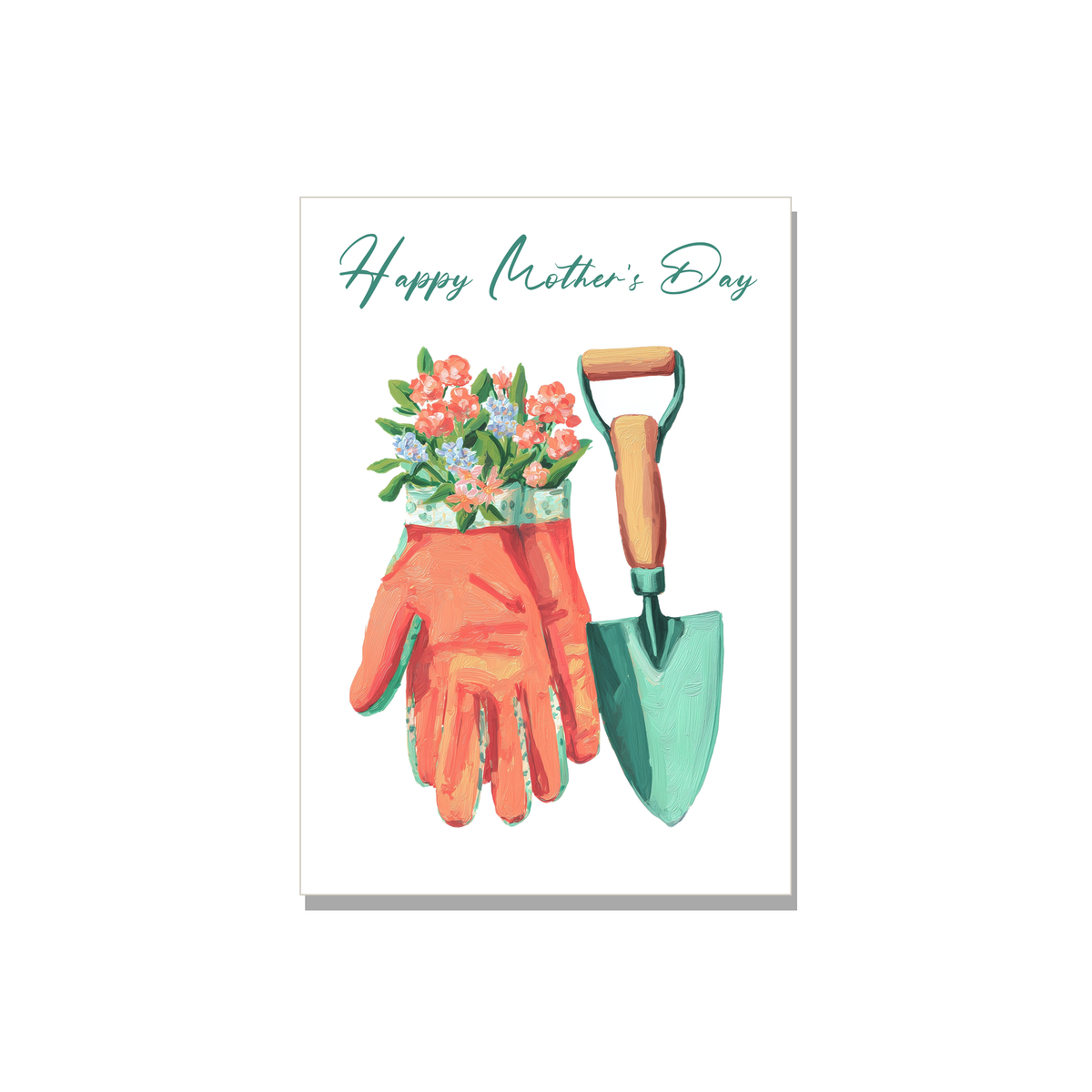 Garden Gloves Mother's Day Card in Gouache