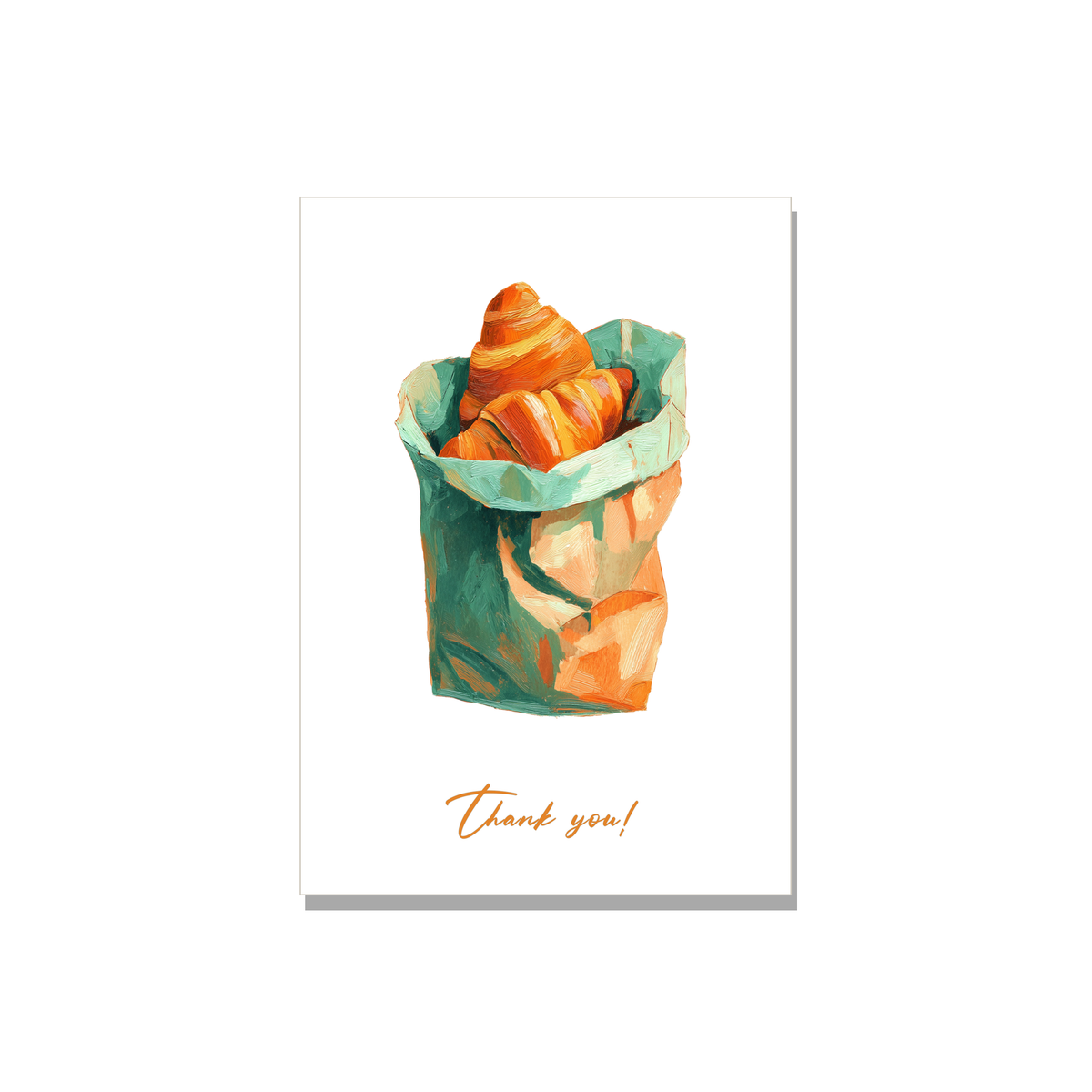 Bakery Bag Thank You Card in Gouache