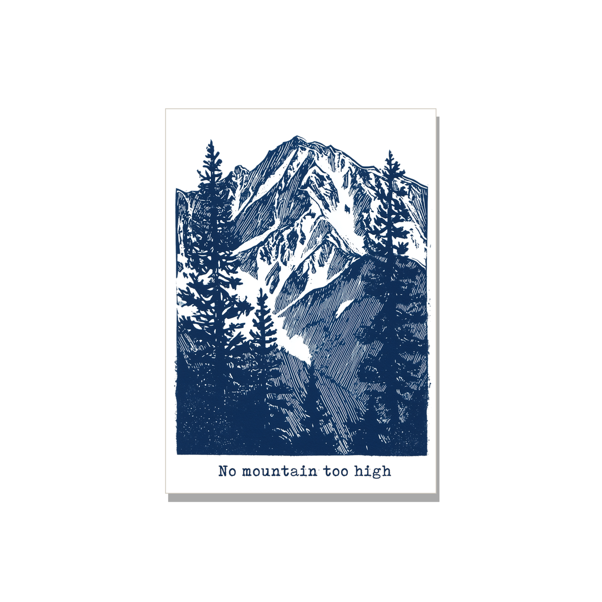 Mountain Scene Congratulations Card in Linocut