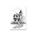 New House Housewarming Card in Ink Line Art