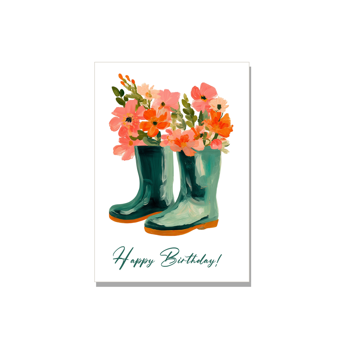 Garden Boots Birthday Card in Gouache