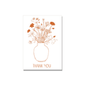 Flower Vase Thank You Card in Ink Line Art