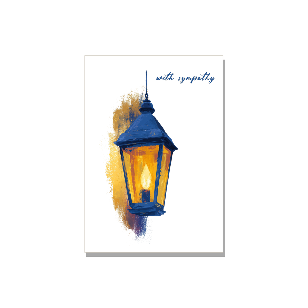 Glowing Lantern Sympathy Card in Gouache