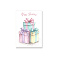 Gift Boxes Birthday Card in Colored Pencil