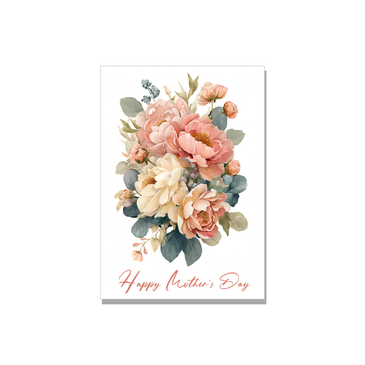 Peonies Mother's Day Card in Watercolor