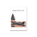 Father's Day greeting card - Canoe in Linocut, blank inside