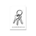 Keys Anniversary Card in Ink Line Art