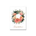 Floral Wreath Wedding Card in Gouache