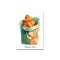 Thank You greeting card - Bakery Bag in Gouache, blank inside