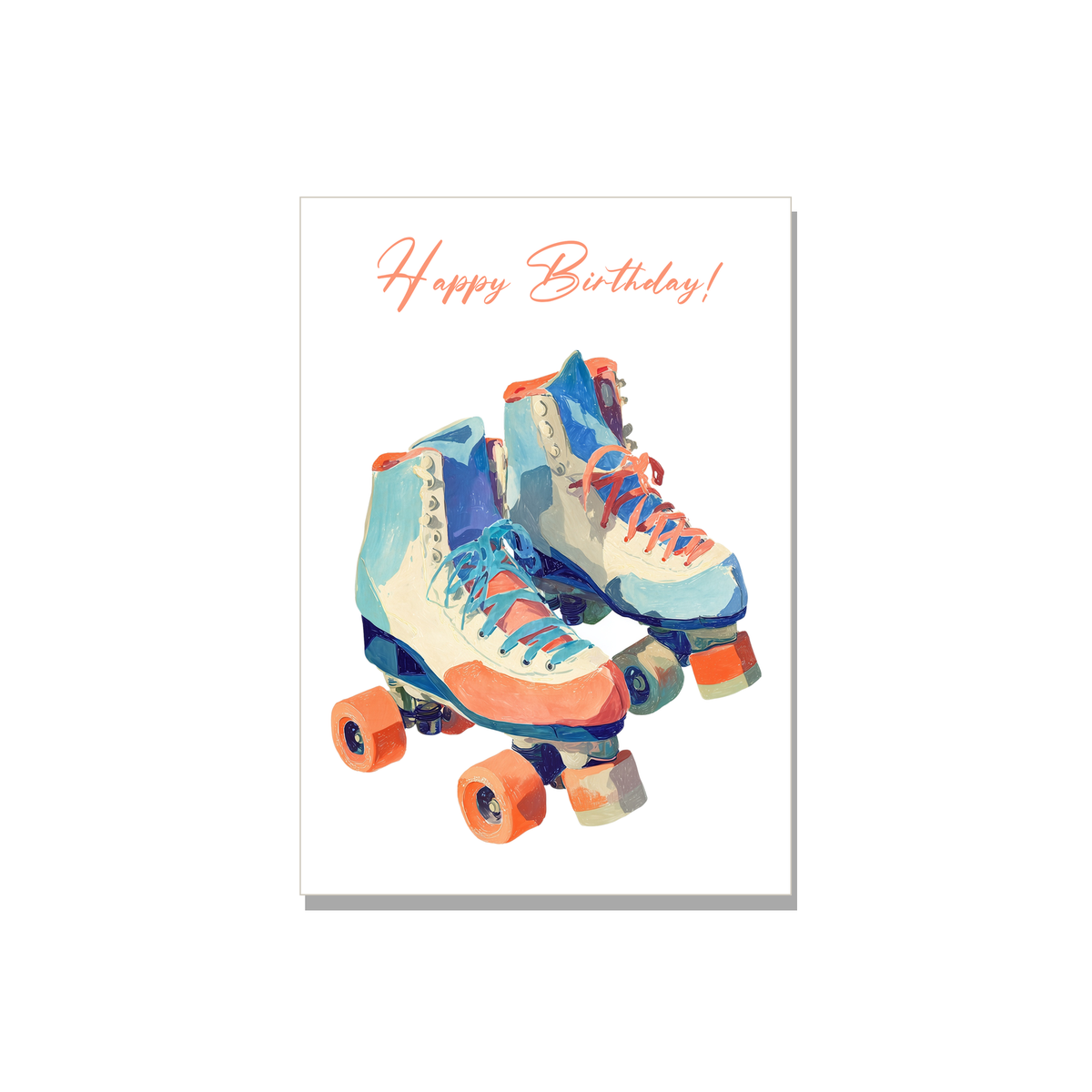 Roller Skates Birthday Card in Gouache