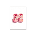 Baby greeting card - Blue Booties in Watercolor, blank inside