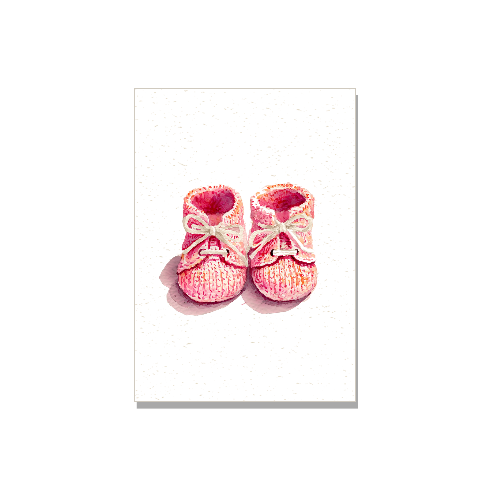 Baby greeting card - Blue Booties in Watercolor, blank inside