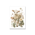 Lamb New Baby Card in Botanical illustration
