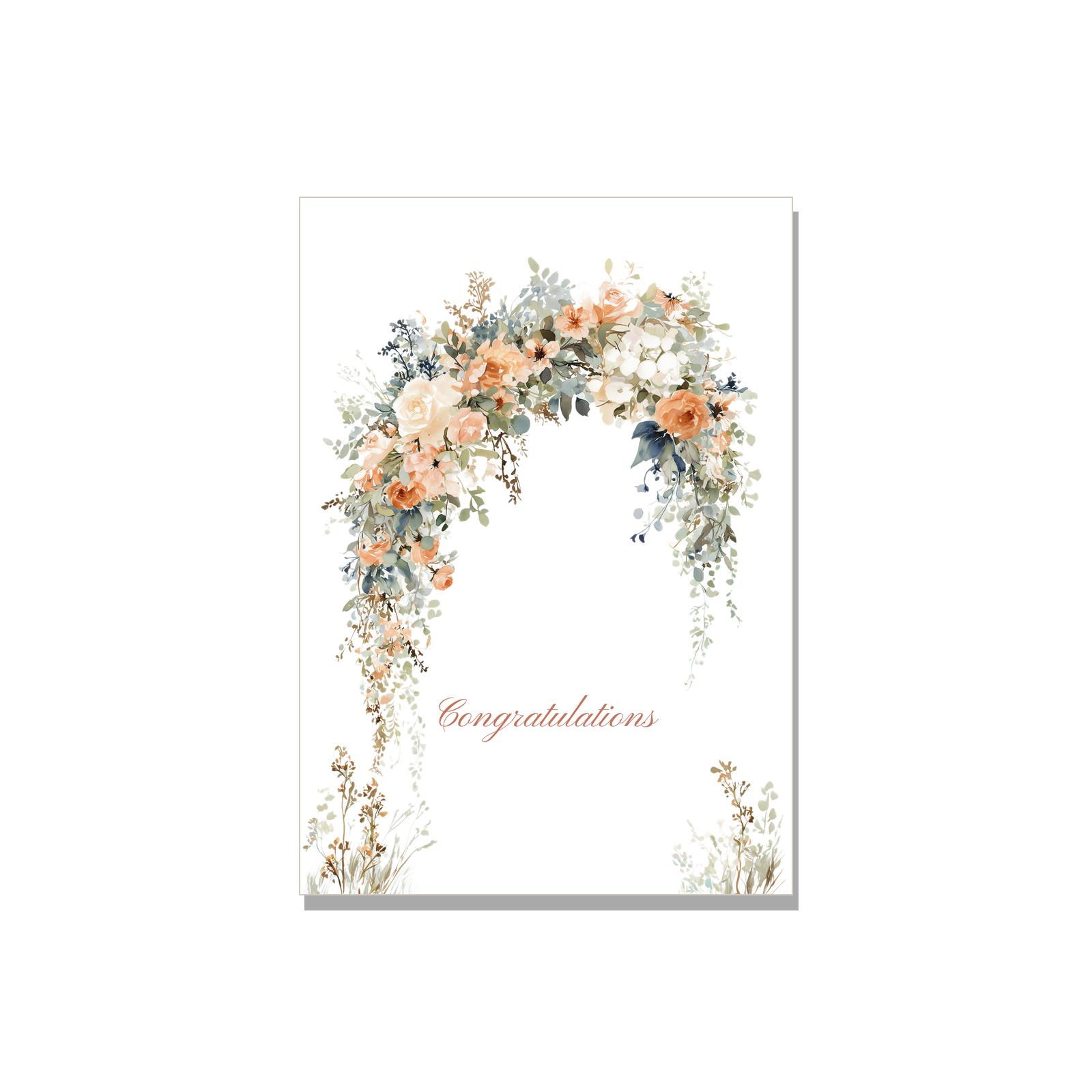 Wedding greeting card - Botanical Floral Arch in Botanical, blank inside