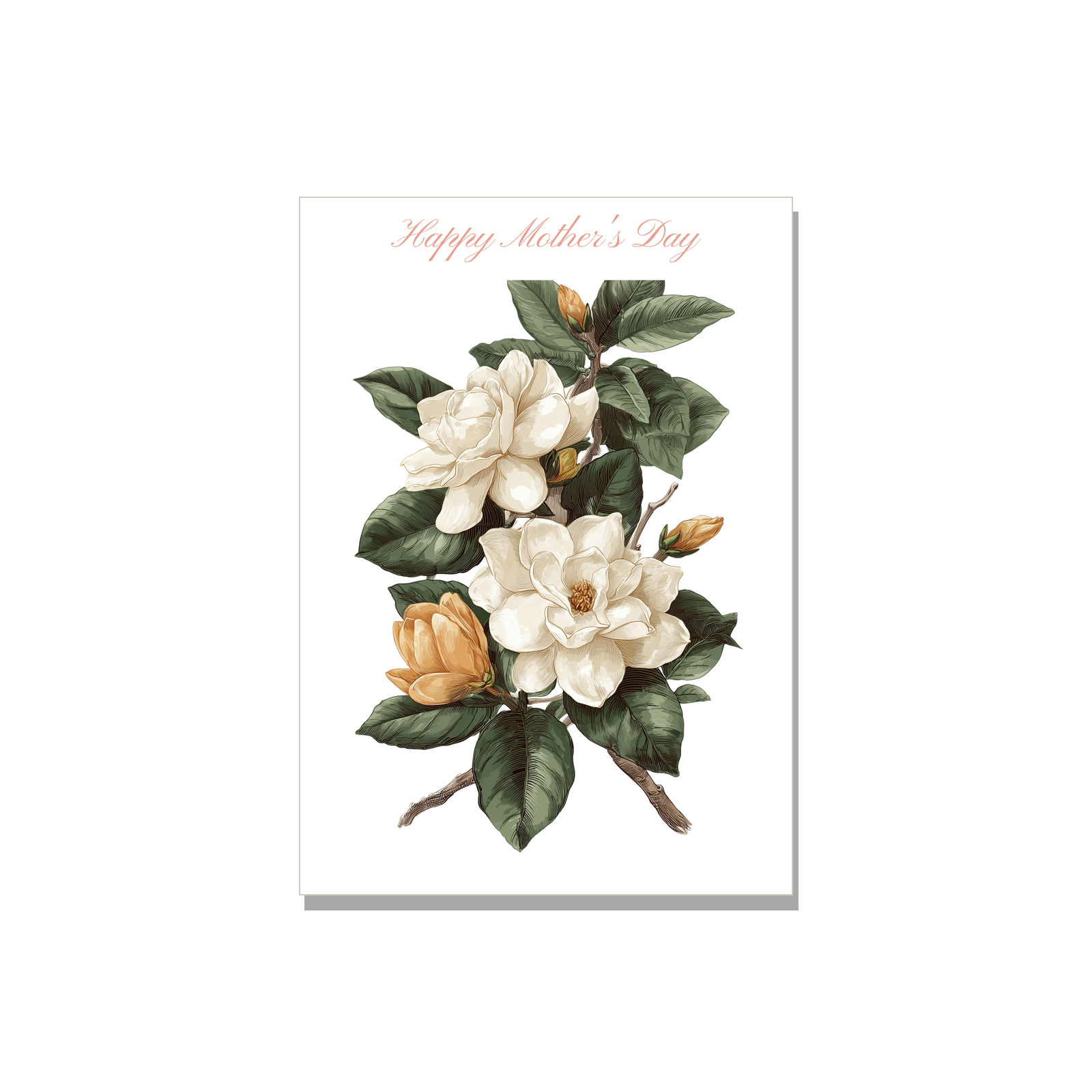 Mother's Day greeting card - Botanical Gardenia in Botanical, blank inside