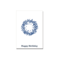 Birthday greeting card - Botanical Wreath in Ink Line Art, blank inside