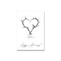 Anniversary greeting card - Branch Heart in Ink Line Art, front reads "Happy Anniversary!"