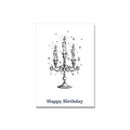 Birthday greeting card - Candelabra in Ink Line Art, blank inside