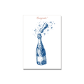 Wedding greeting card - Champagne Bottle in Ink Line Art, blank inside