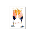 Congratulations greeting card - Champagne Flutes in Gouache, blank inside