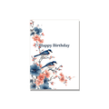 Birthday greeting card - Chinoiserie Birds in Botanical, blank inside