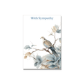 Sympathy greeting card - Chinoiserie Mourning Dove in Botanical, blank inside