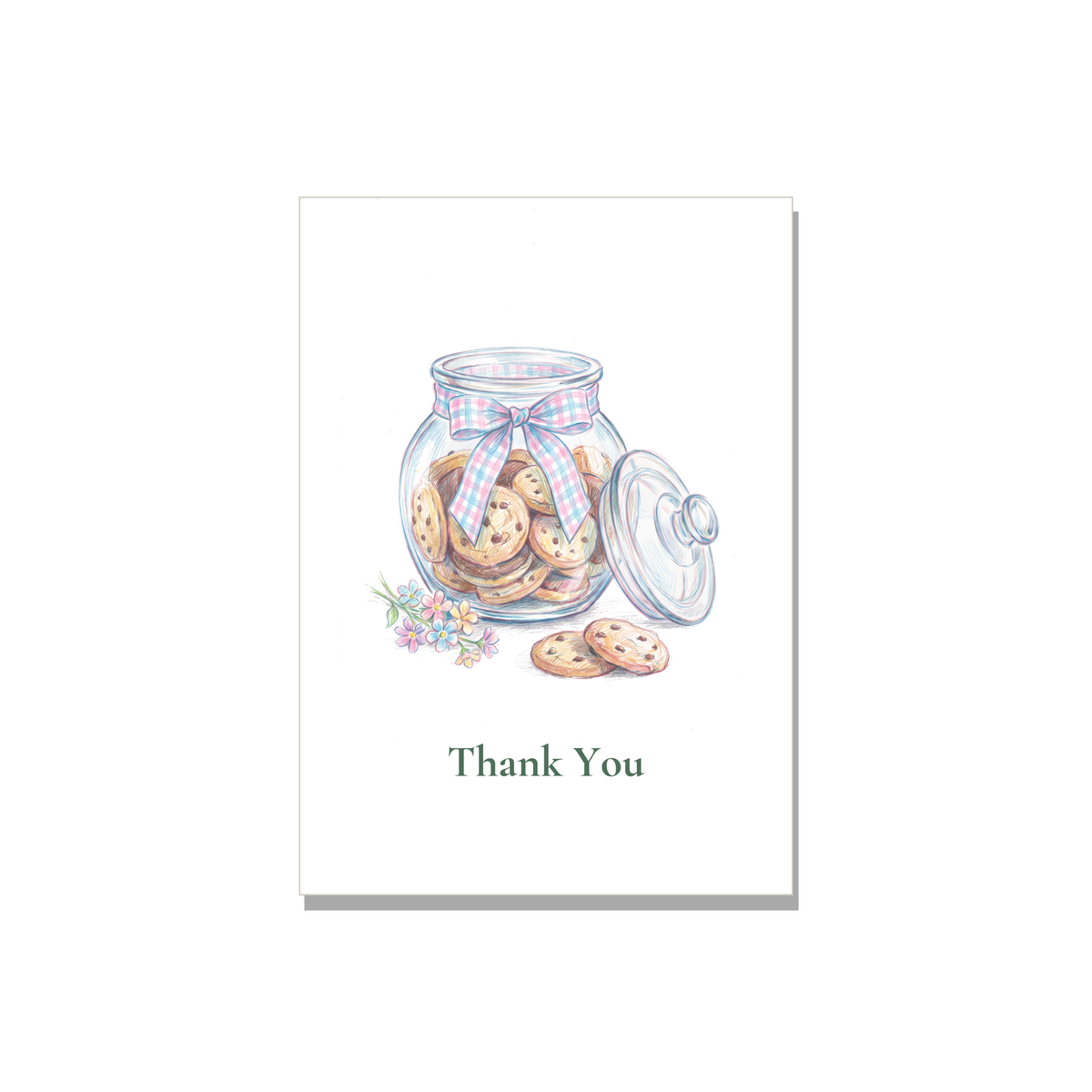 Thank You greeting card - Cookie Jar in Colored Pencil, blank inside