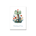 Thinking of You greeting card - Country Mailbox in Watercolor, blank inside