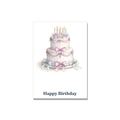 Birthday greeting card - Elegant Birthday Cake in Colored Pencil, blank inside