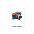 Birthday greeting card - Film Camera in Gouache, blank inside