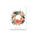 Wedding greeting card - Floral Wreath in Gouache, blank inside