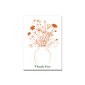 Thank You greeting card - Flower Vase in Ink Line Art, blank inside