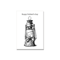 Camping Lantern Father's Day Card in Ink Line Art