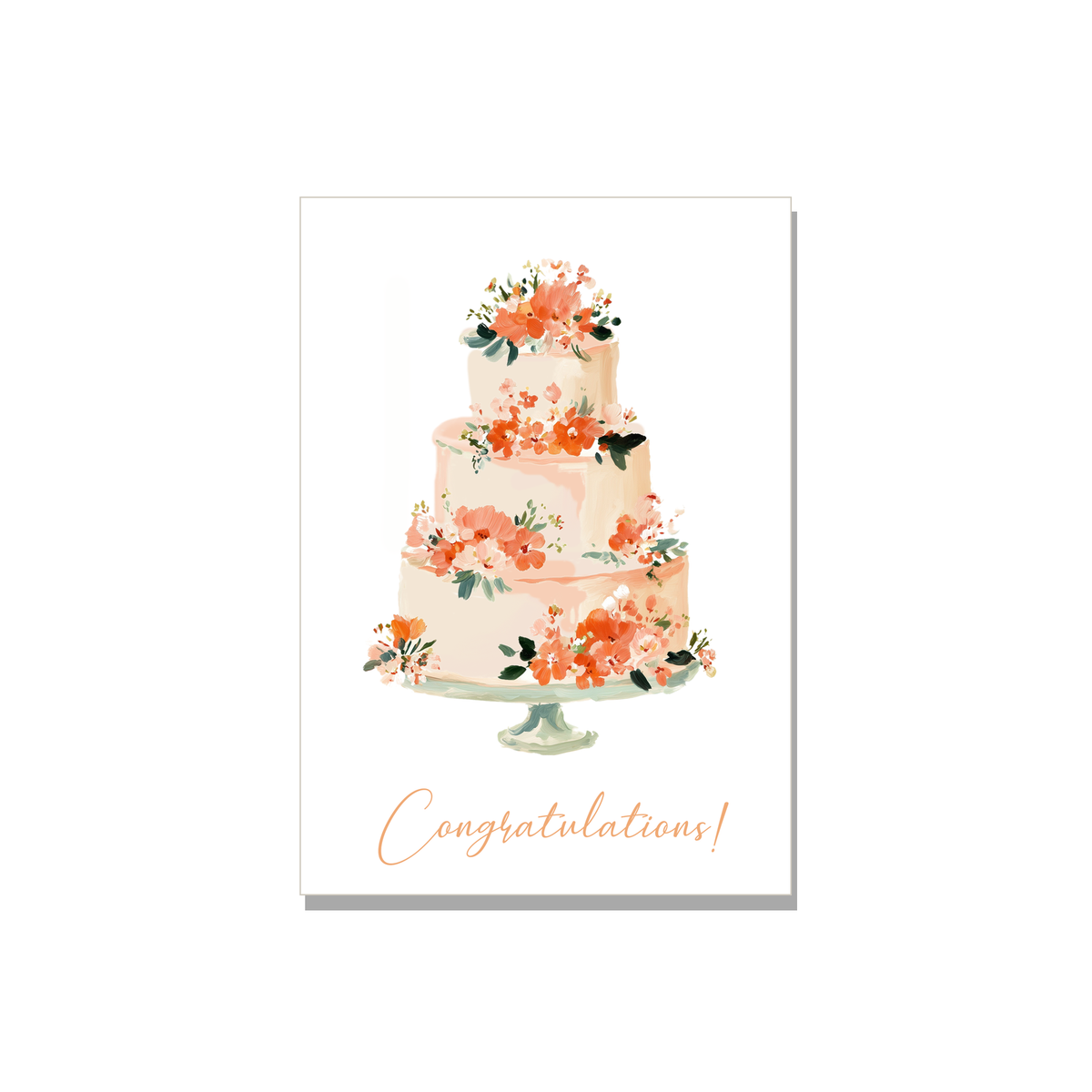 Wedding Cake Card in Gouache