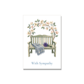 Sympathy greeting card - Garden Bench in Gouache, blank inside