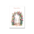 Wedding greeting card - Garden Gate in Watercolor, blank inside