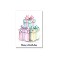 Birthday greeting card - Gift Boxes in Colored Pencil, blank inside
