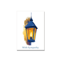 Sympathy greeting card - Glowing Lantern in Gouache, blank inside