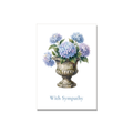 Sympathy greeting card - Hydrangeas in a Stone Urn in Watercolor, blank inside