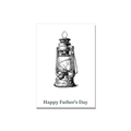 Father's Day greeting card - Ink Camping Lantern in Ink Line Art, blank inside