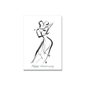 Anniversary greeting card - Ink Dancers in Ink Line Art, blank inside