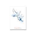 Wedding greeting card - Ink Doves in Ink Line Art, blank inside