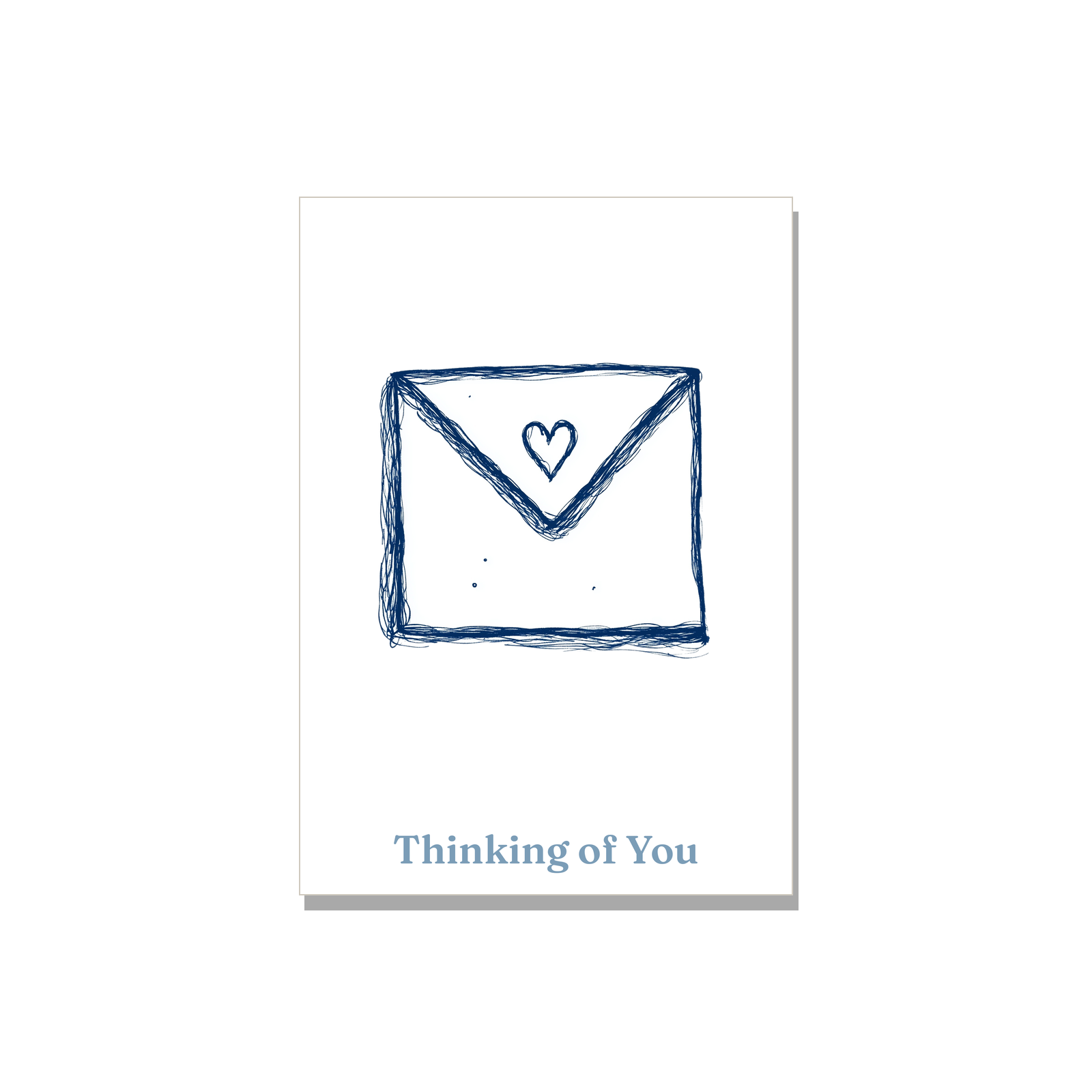 Thinking of You greeting card - Ink Envelope in Ink Line Art, blank inside