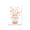 Thank You greeting card - Ink Flower Jar in Ink Line Art, blank inside