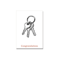 Congratulations greeting card - Ink Keys in Ink Line Art, blank inside