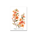 Anniversary greeting card - Intertwined Branches in Watercolor, blank inside