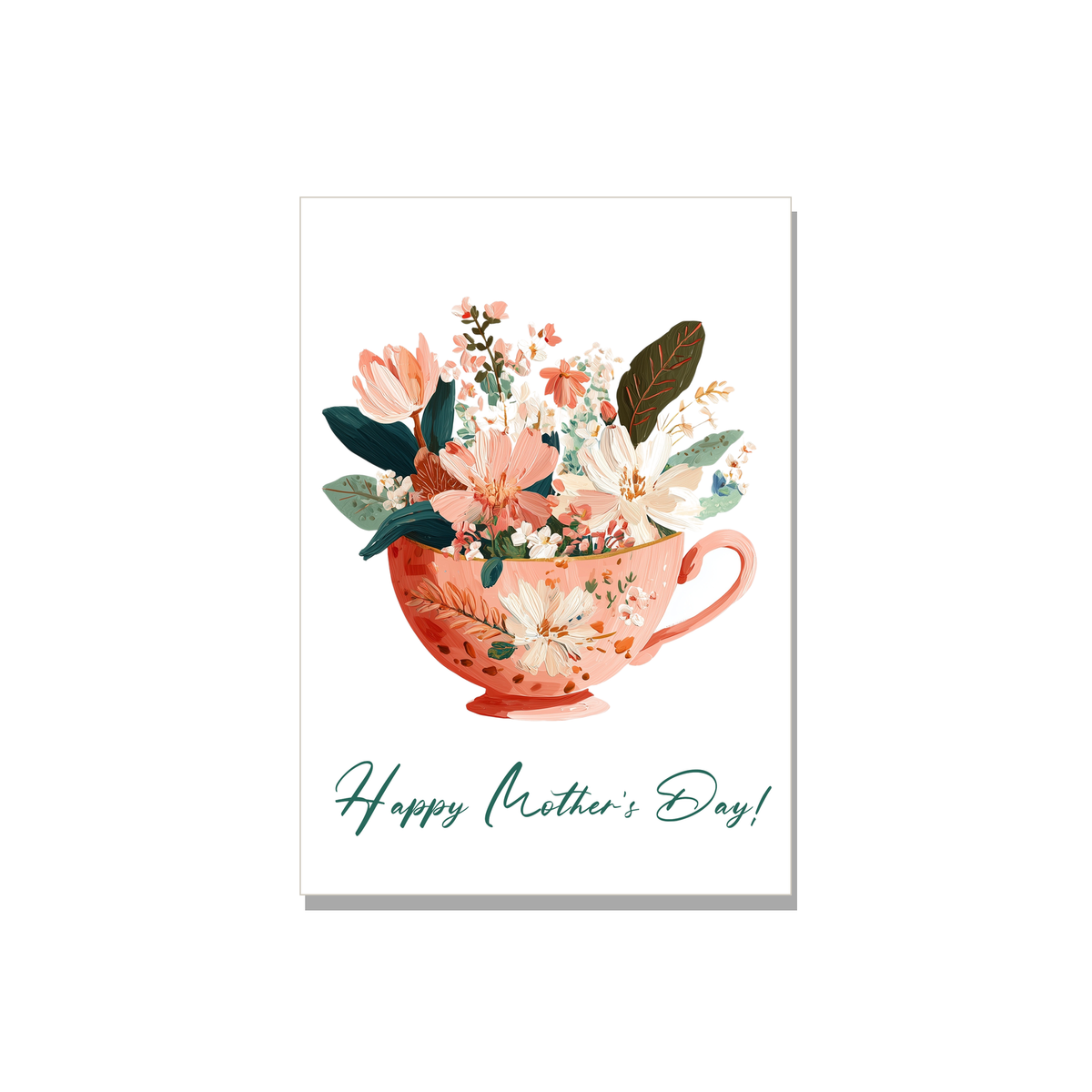 Teacup with Flowers Mother's Day Card in Gouache