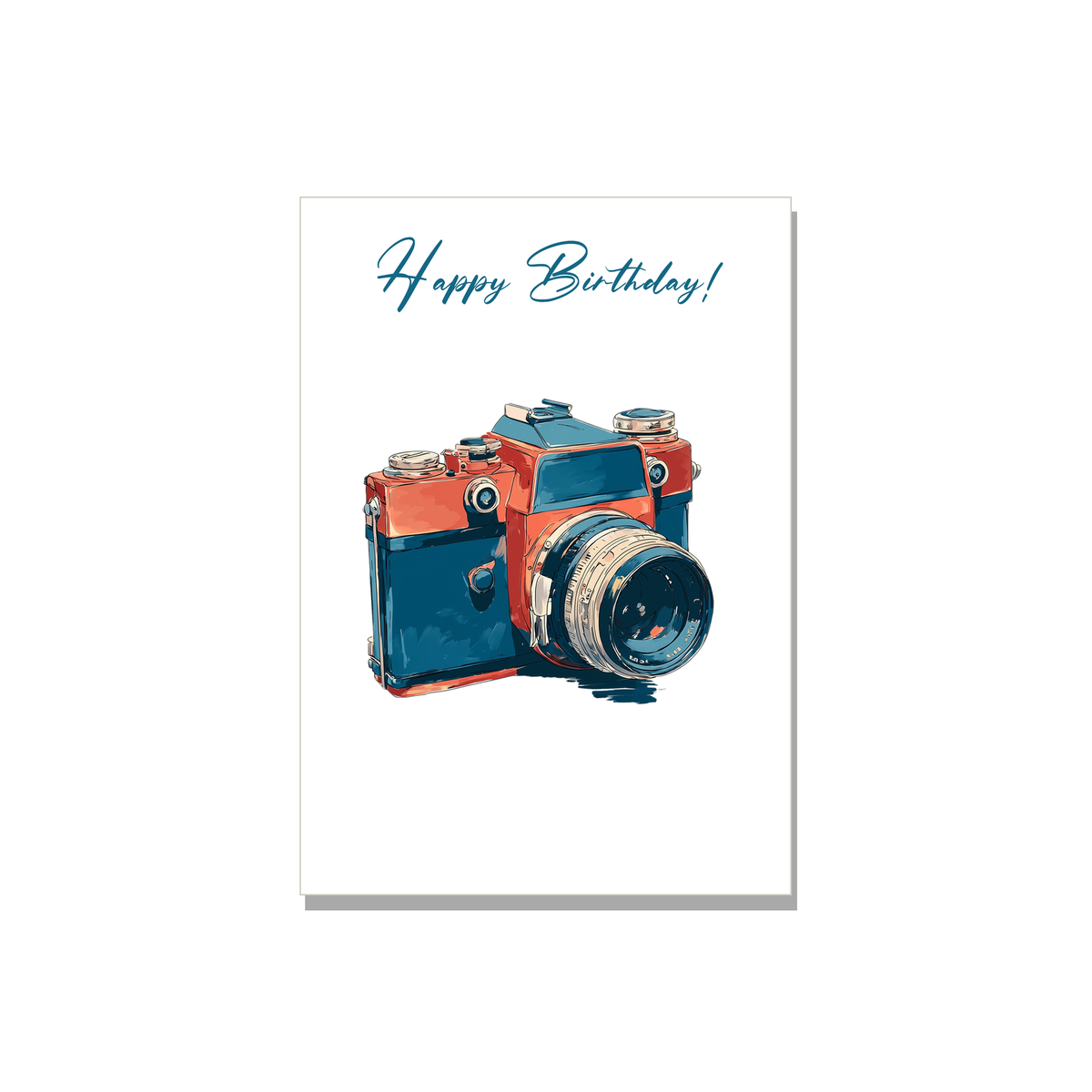 Film Camera Birthday Card in Gouache